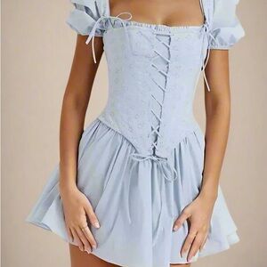 House of CB Light Blue Corset Mini Dress